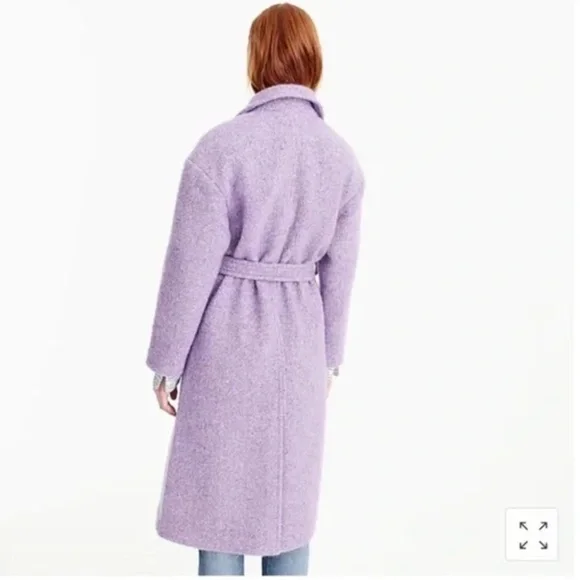J.Crew Collection Italian Herringbone Wrap Coat in Dusty Violet - Picture 4 of 12